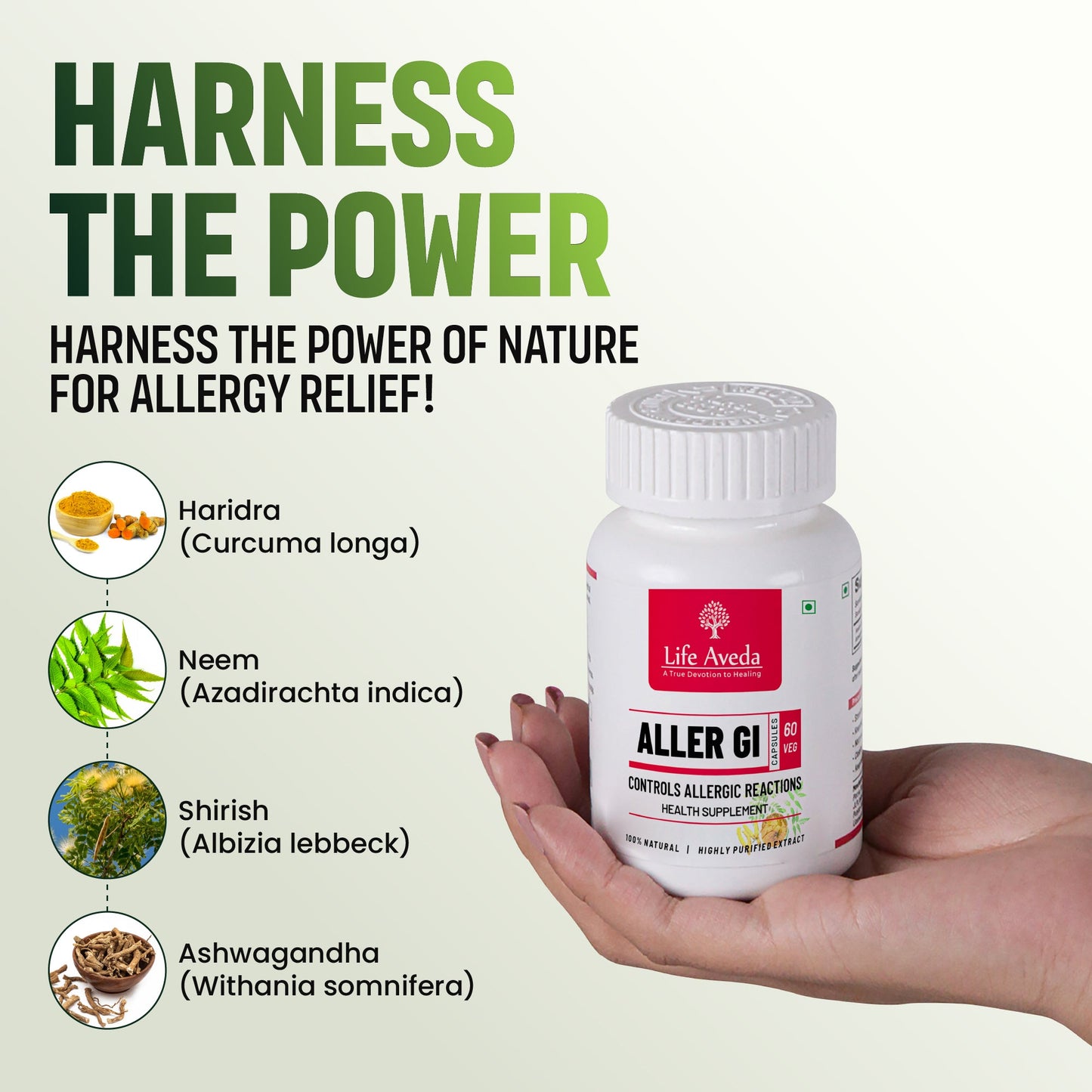 93% Success Rate* of Clinically Approved Life Aveda's Aller GI Capsules